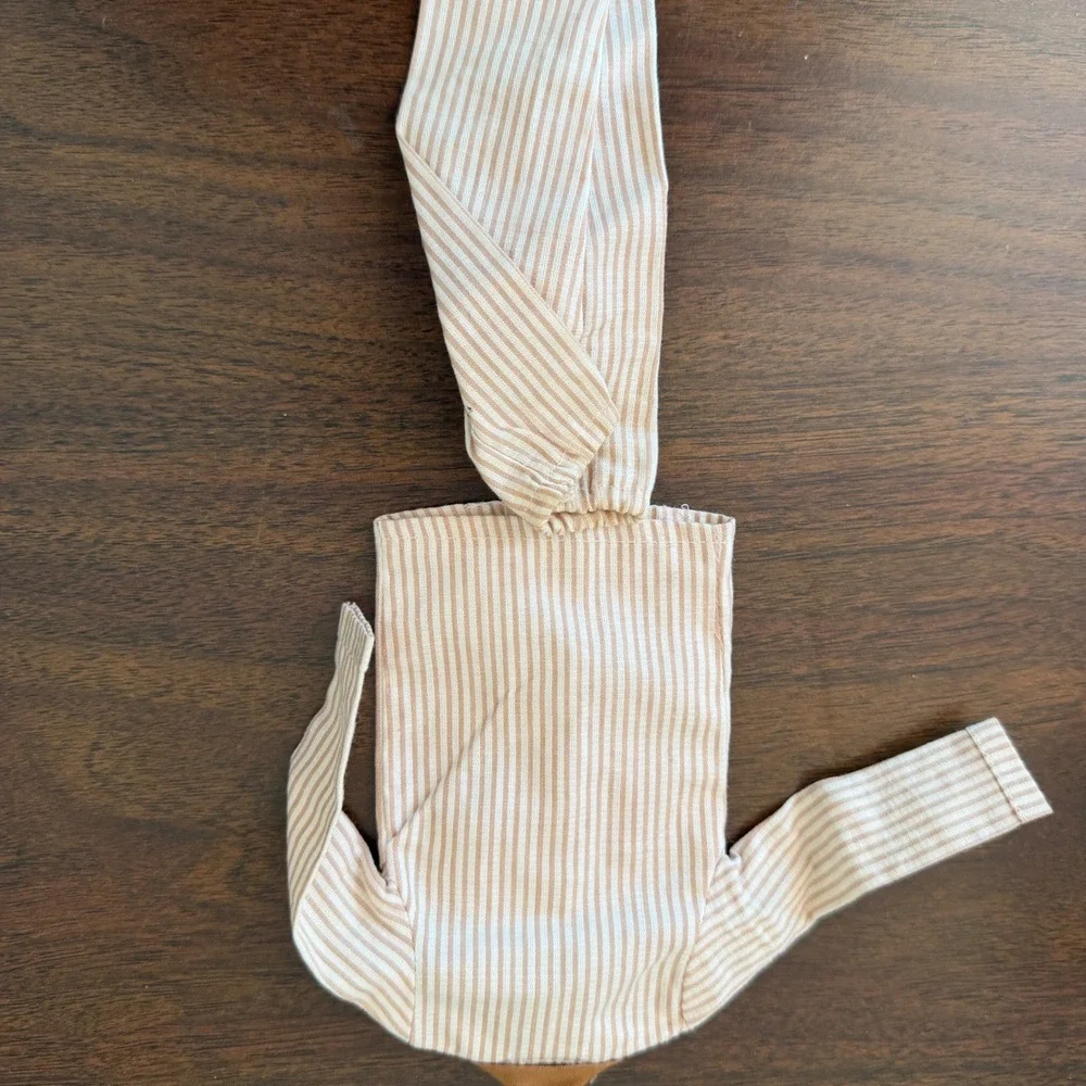 Vintage Ken Mattel Tan White Striped Shirt and Pants PJ Doll Outfit Set 1960s